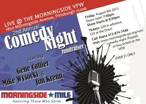 Comedy Night, Fundraiser, Comedy Show, Pittsburgh entertainment, Jim Krenn, Gene Collier, Mike Wysocki, Morningside Mile, Morningside VFW