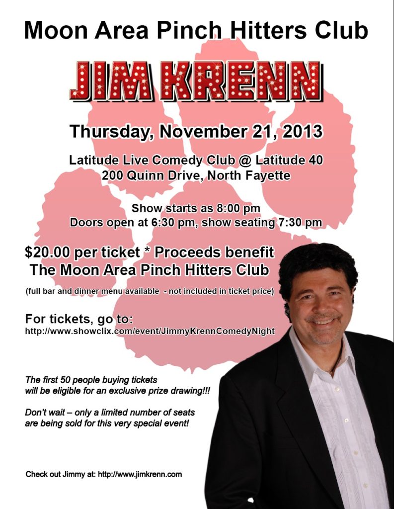 Jim Krenn, Comedy Night, talent network, Moon fundraiser, Latitude 40